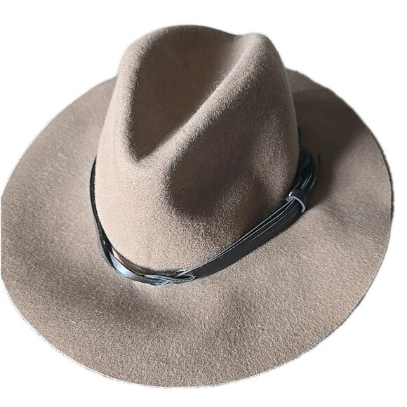 100% Wool Western Hat Anthropologie Staring At Stars Brown Womens Fedora Hiking - Picture 1 of 7